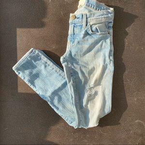 Current/Elliot size 23, low waist, skinny, ankle, soft, jeans. Distressed denim